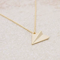 10 tiny aviation aircraft model airplane necklace paper plane necklace small origami pendant necklace dream astronaut jewelry