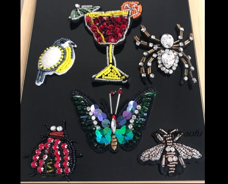 Clothes decoration DIY accessories insect bee spider ladybug cocktail fashion handmade beaded cloth stickers | Дом и сад