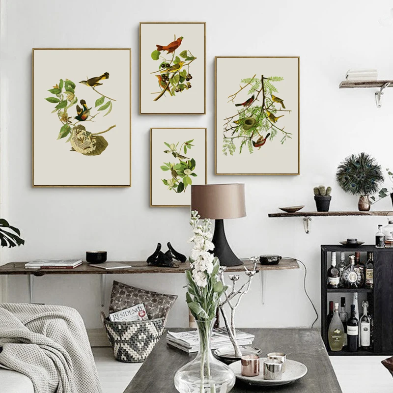 Элегантная поэзия Птица на дереве современная простая Скандинавская A4 Картина