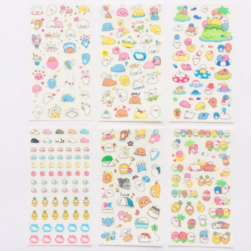 6 листов клейкие ПВХ наклейки Морская лев|stationery stationery|stationery paperstationery kawaii |
