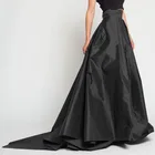 Бальное платье макси в английском стиле, черная плиссированная длинная юбка с завышенной талией и шлейфом, готическое женское вечернее платье, новинка 2018