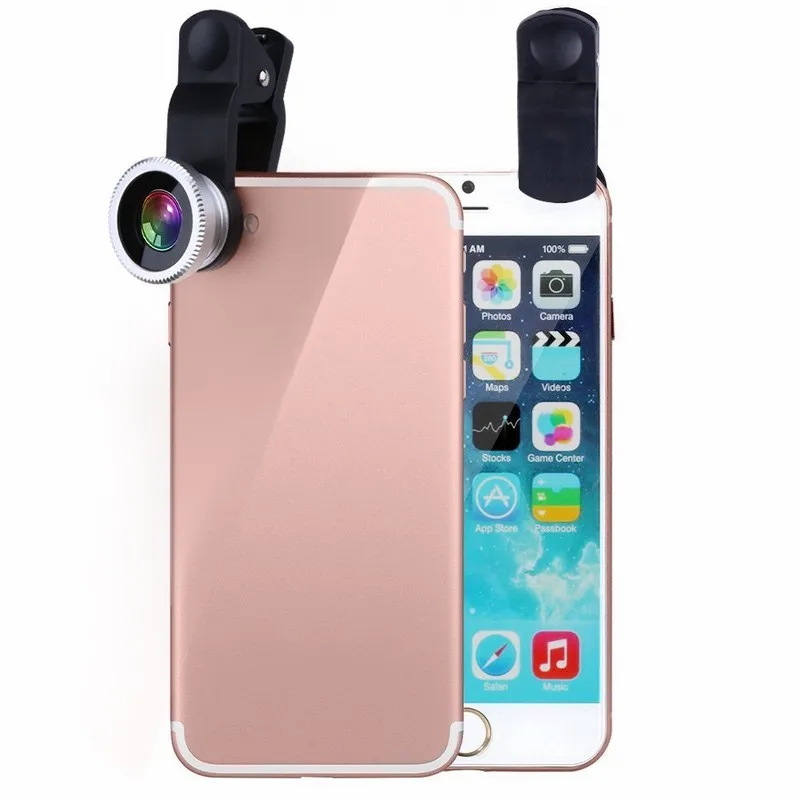 NYFundas 3 в 1 универсальный Рыбий глаз Макро клип объектив камеры комплект для iPad iPhone