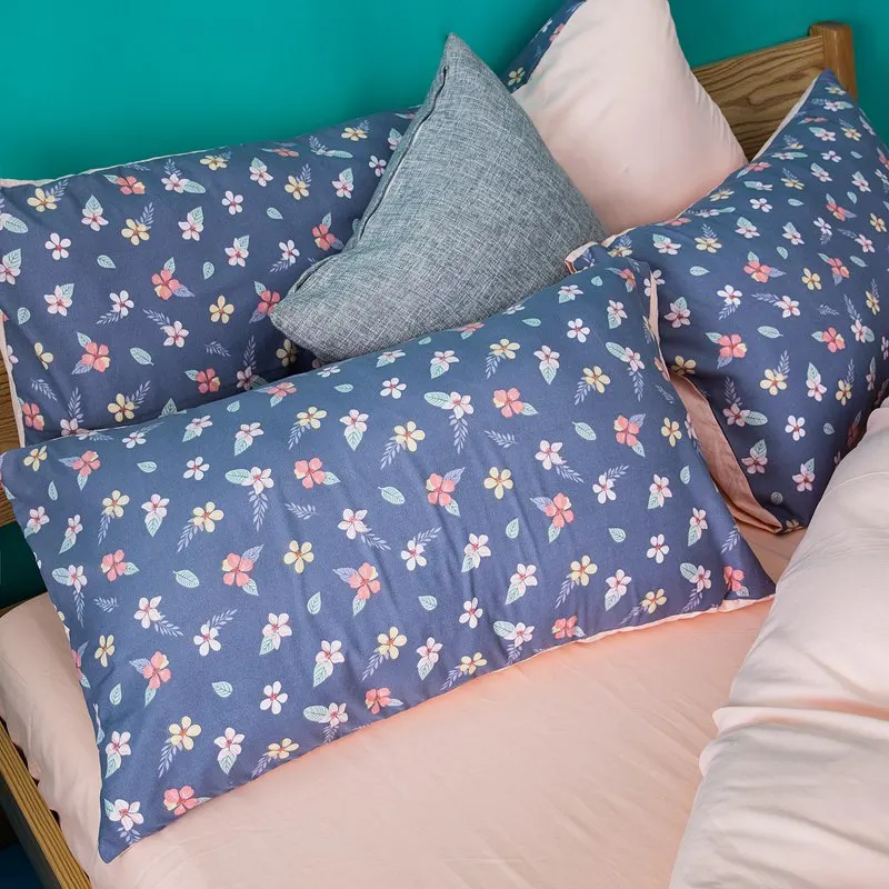 Liv-Esthete Flowers Bedding Set Double Queen King Size Bedspread Flat Sheet Pillowcase Bedclothes Pink Bed Linen Duvet Cover | Дом и сад