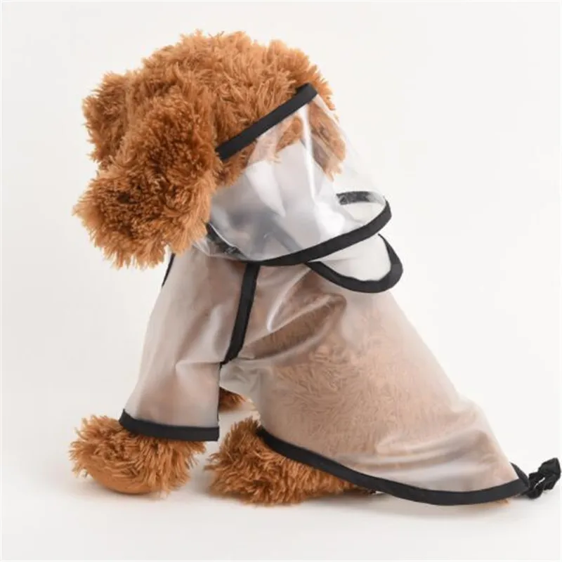 Желтая Собака плащ прозрачный ПЭТ дождевик с капюшоном для небольших собачек