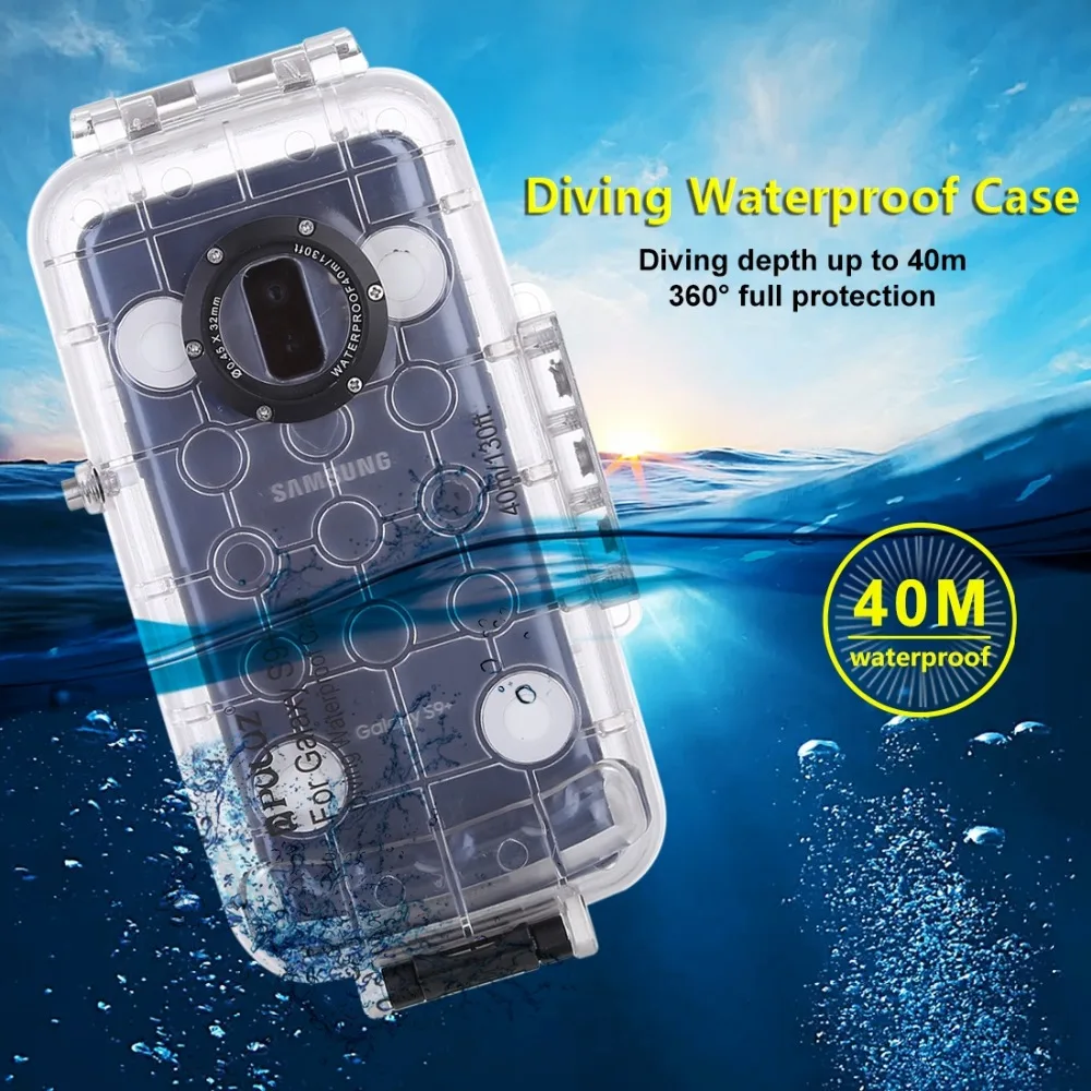PULUZ 40 м/130 футов водонепроницаемый корпус для дайвинга подводный чехол Samsung Galaxy S9