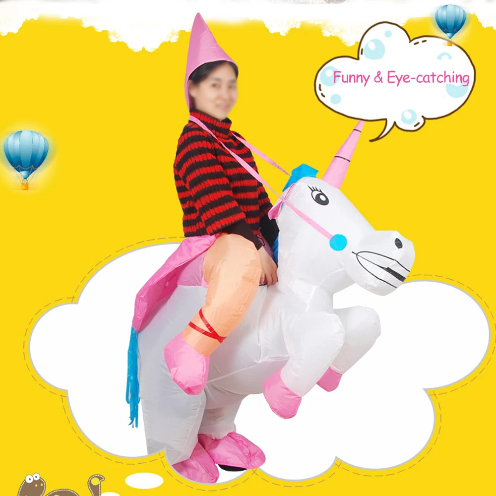 Милый надувной костюм единорога для взрослых вечерние ринки Хэллоуина Пегаса