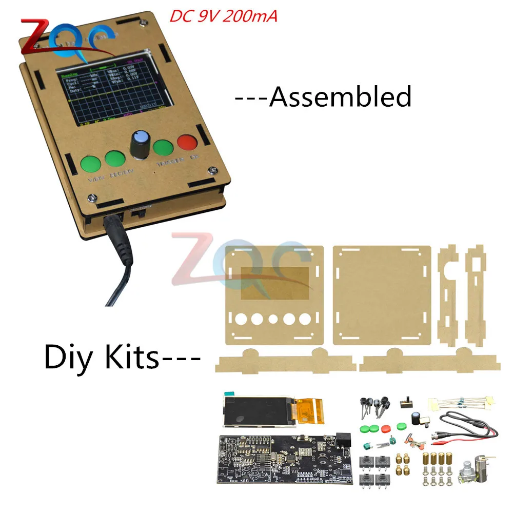 Цифровой мини осциллограф DC 9v 200mA DSO311 1MSPS 2 4 &quotTFT LCD STM32 12 битный зонд с футляром