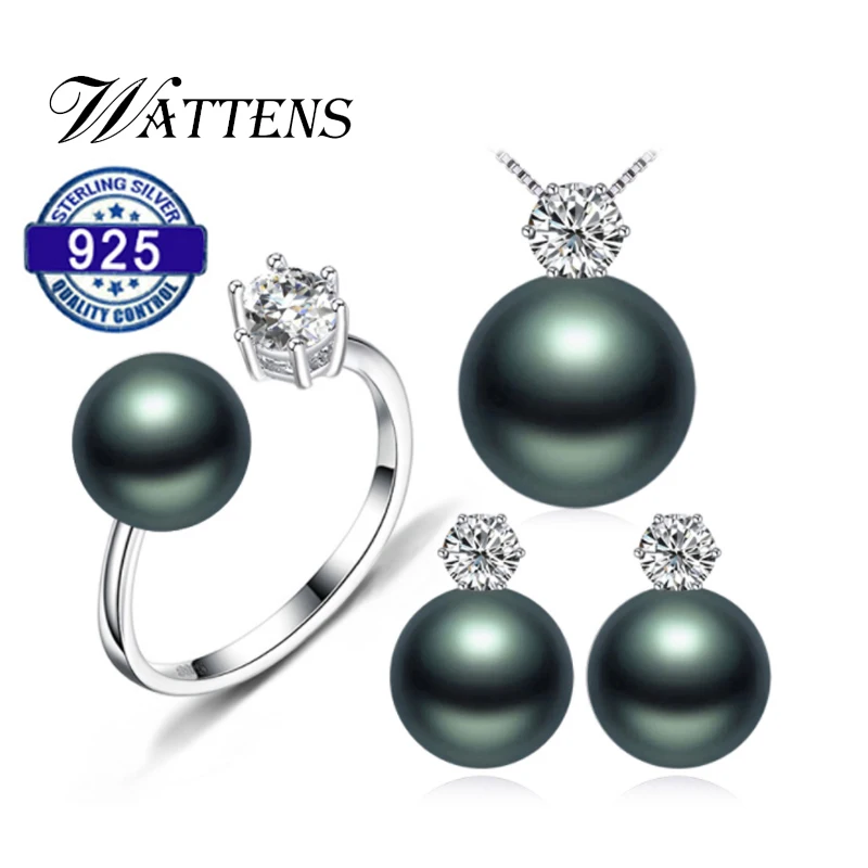 Женские жемчужные серьги набор украшений из ожерелья кольца с натуральным