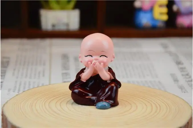 4 шт./компл. милые короткие носки для малышей и рисунком «кунг-фу монахов Будда Майтрея смолы ремесла украшения для дома и автомобиля(случайный цвет