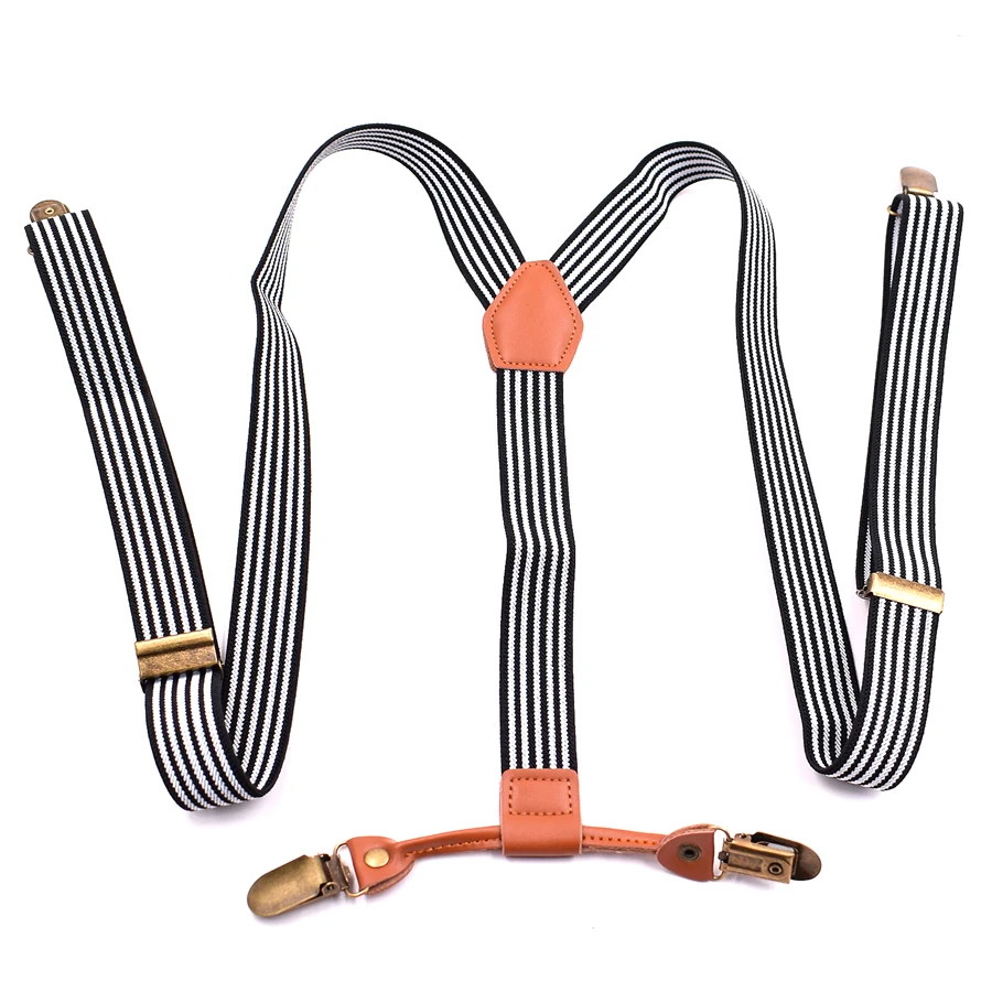 Мужские подтяжки с 4 клипсами кожаные для взрослых Tirantes Hombre подарок мальчиков и