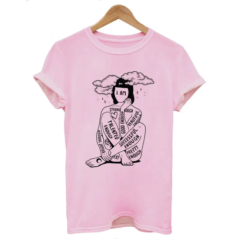 2370-Pink Camisetas Verano Mujer; коллекция года; модная футболка в стиле Харадзюку; футболка с надписью «Fight Like A Girl»; модная Эстетическая футболка для отдыха; Топ - Цвет: 2370-Pink