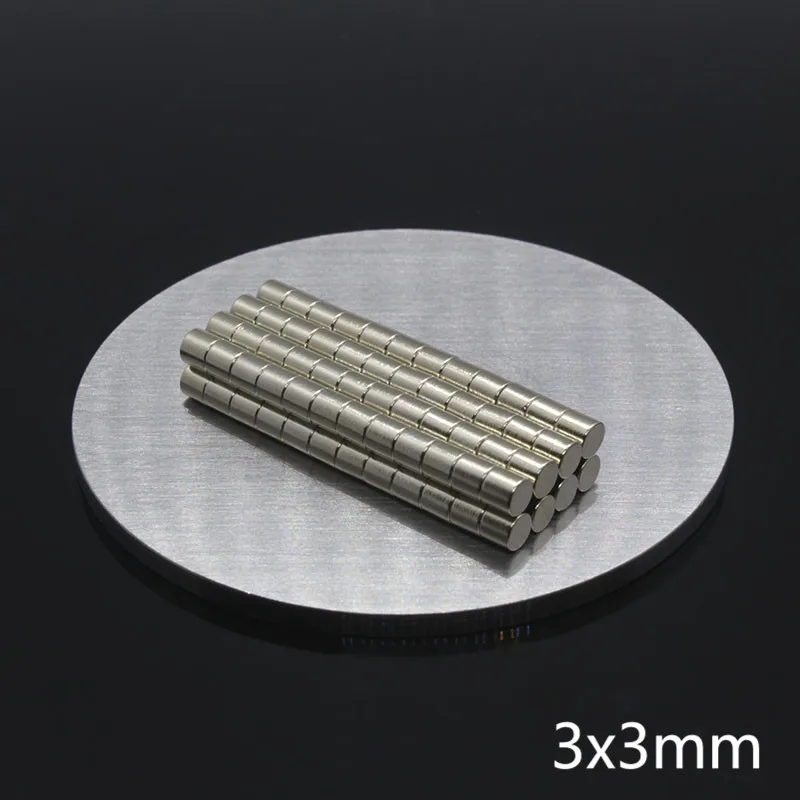 100 шт. 3x3 мм N35 Класс небольшой мини-диск Прочный Магнитный кронштейн Мощный Круглый Редкоземельные неодимовые магниты мощный магнитный держатель
