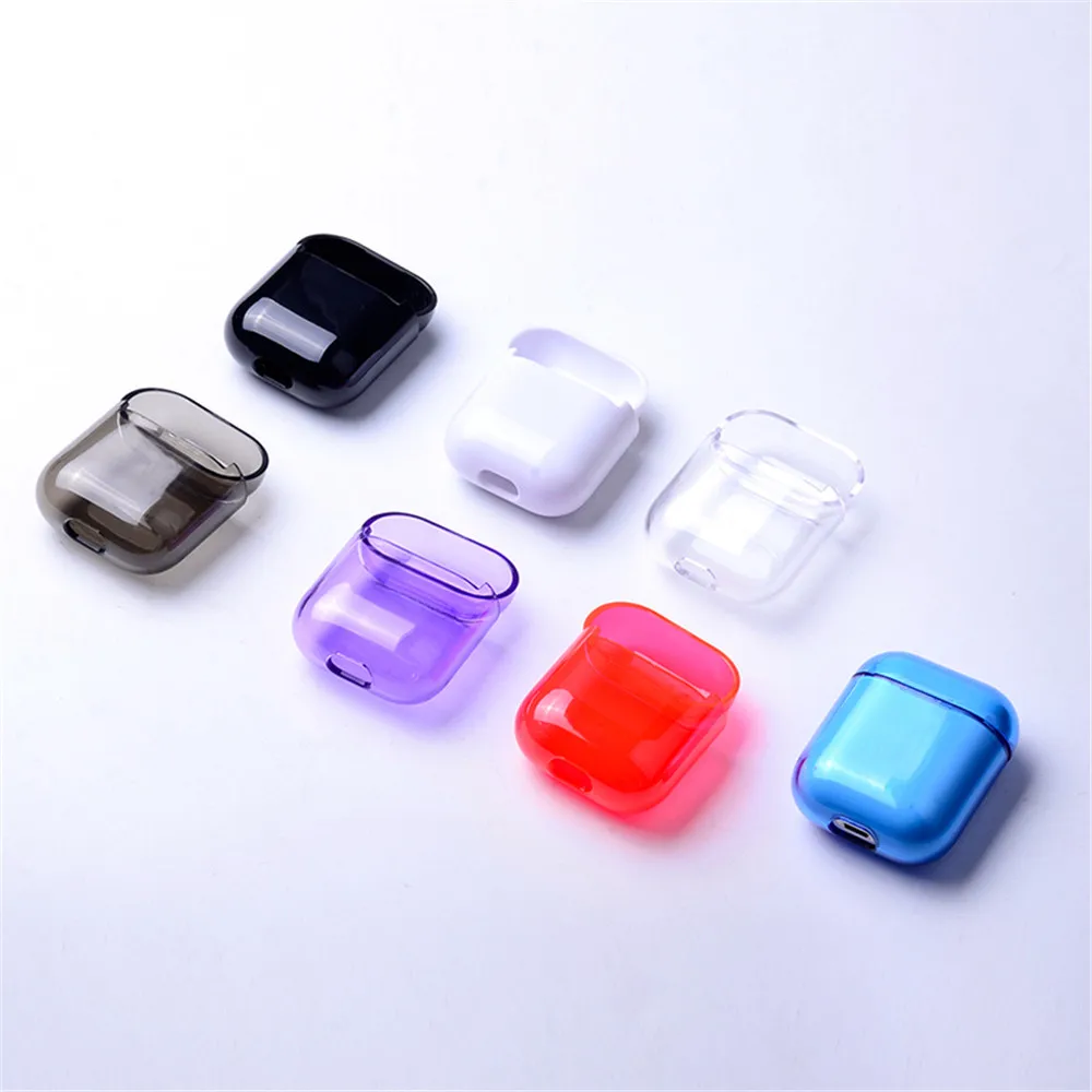 Красочное прозрачное Беспроводной наушники чехол для Apple AirPods Жесткий ПК