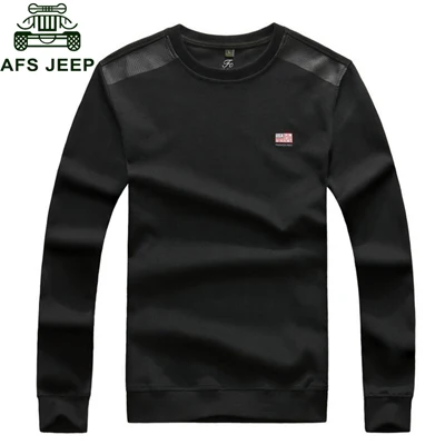 Черный AFS JEEP, брендовые толстовки, мужские осенние толстовки, мужская повседневная толстовка с круглым вырезом, армейский военный мужской спортивный костюм, толстовки с капюшоном для мужчин размера плюс M-3XL - Цвет: Черный