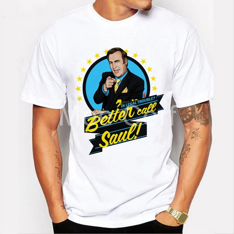 Better Call Saul 1 летняя белая футболка с коротким рукавом и принтом Breaking Bad fashion