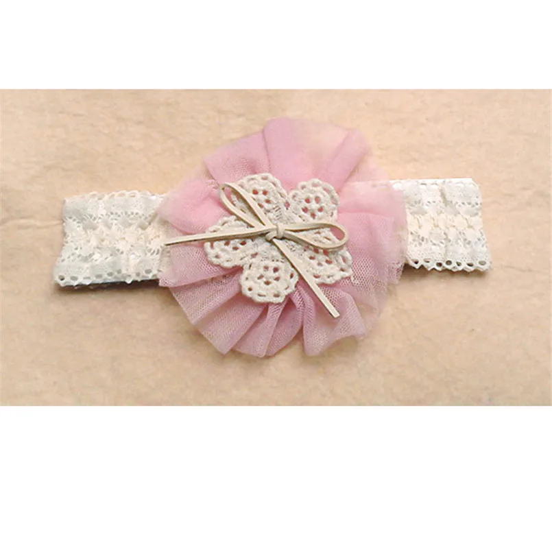 Headwear Baby girls hairbnand Kids Flowers Headband Lace Bow Hair Wear Hairband Ribbon Bebes acessorios #4A30 | Детская одежда и