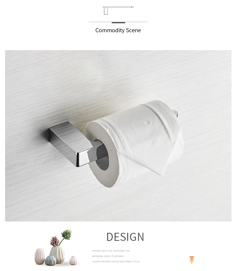 Paper Holders Euro Silver Bathroom Accessories Solid Chrome Toilet WC Paper Holder Roll Holder Without Cover FM-5786L