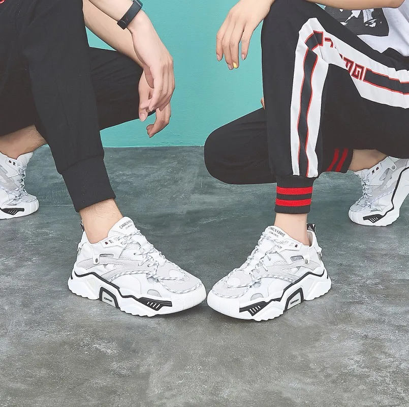 Повседневная Белая обувь; женские кроссовки на платформе; zapatos de mujer; модная брендовая обувь; chaussures femme; женская обувь из натуральной кожи; Цвет Черный