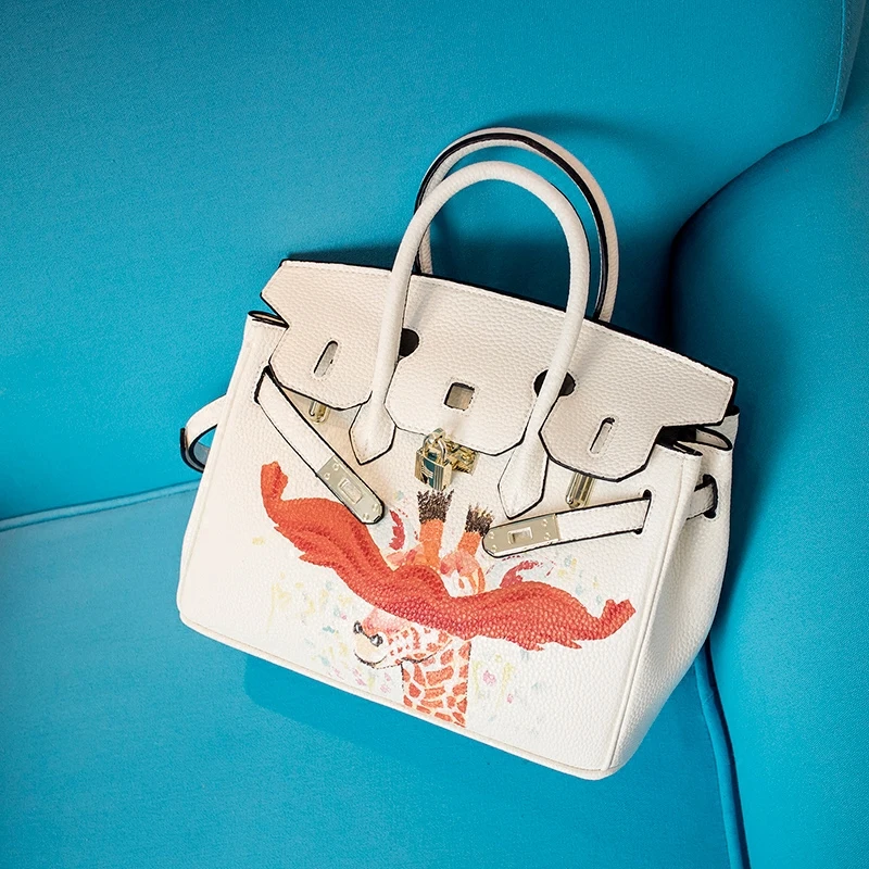 YCUSTBAG картина Сумочка Для женщин известных брендов 30 см золотистой фурнитурой