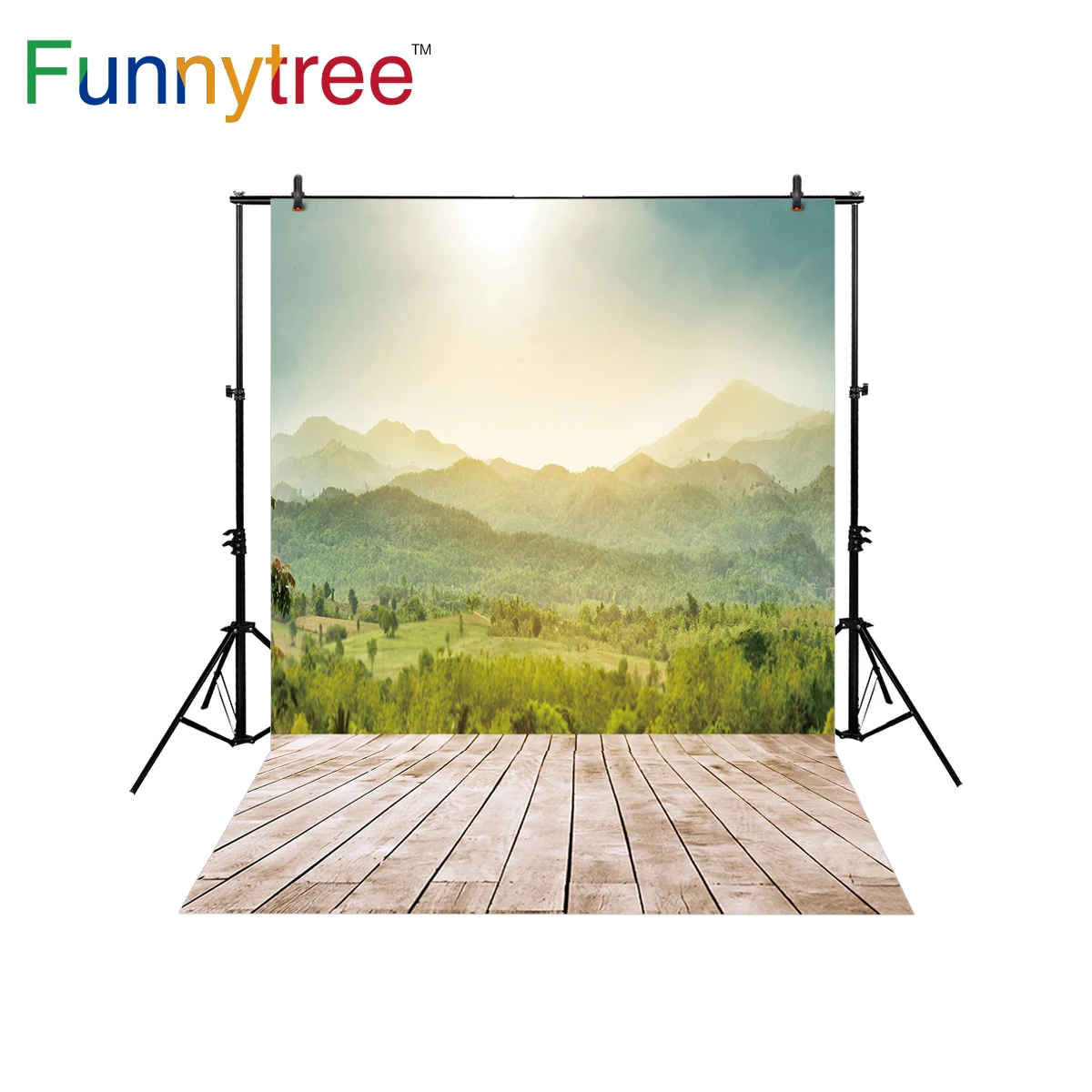 

Фоны funnytree для фотостудии весенний горный лес природа вид деревянный пол фон фотобудка для фотосессии
