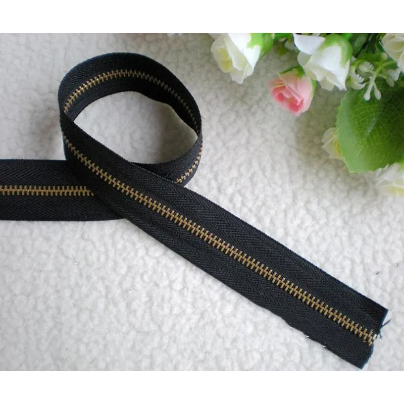 black Meetee 3 ярдов металлическая молния бронзового цвета 3# размер DIY аксессуары ручной работы u-образный код стоппер ползунки для одежды сумочка Сумочка поставка кошелька - Цвет: black