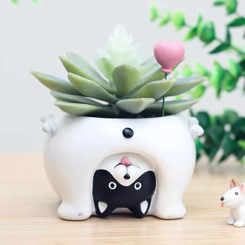 1 шт. суккулент цветочный горшок растение мультфильм животных Мини Бонсай Кактус