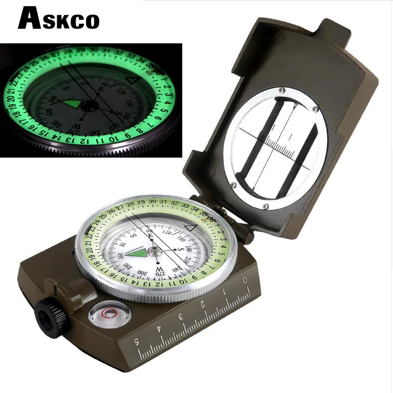 Военный Lensatic Компас Askco компас для выживания туристическое снаряжение кемпинга