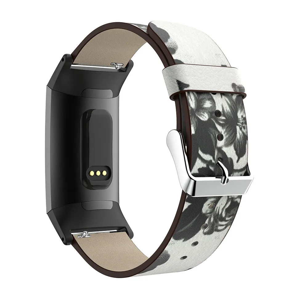 Замена printingfor Fitbit Charge 3 полосы Кожа бретели для нижнего белья Группа Сменные Смарт-часы для фитнеса группа с Нержавеющая оправа