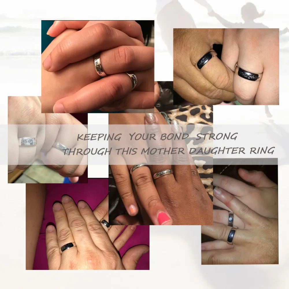 Комплект из 2 колец классический подарок для матери кольцо мамы и дочки с