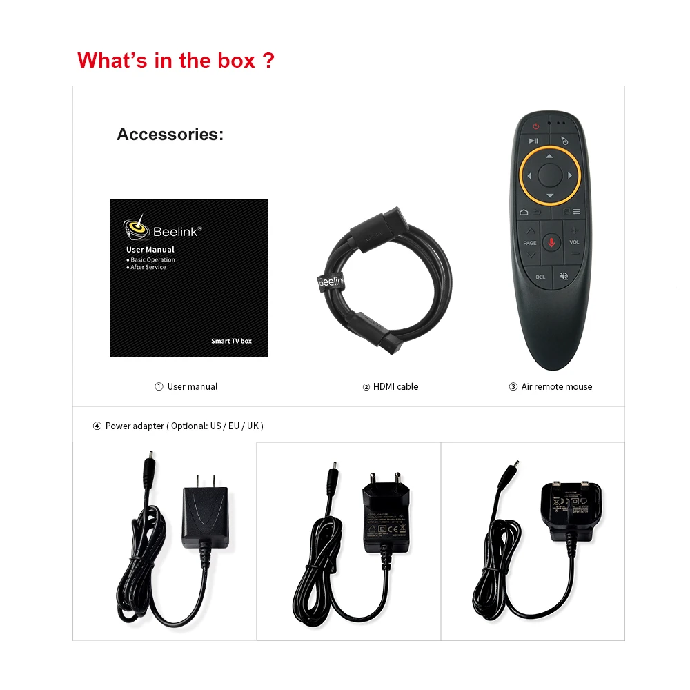 Beelink GT1 мини ТВ Box Android 8 1 4G RAM 64g EMMC Amlogic S905X2 четырехъядерный процессор ARM Cortex-A53 2. 4G/5 Г