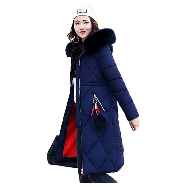 Большое меховое зимнее пальто утепленная парка женское облегающее длинное с