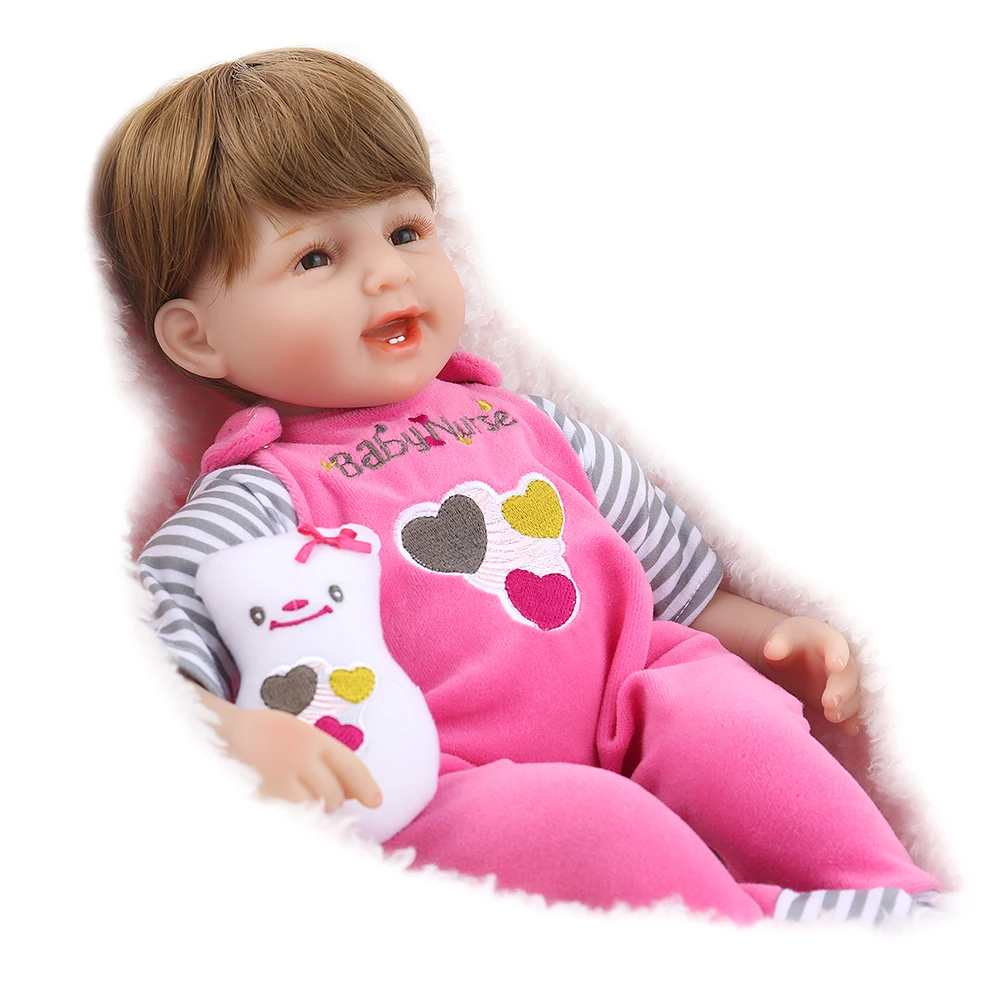 Кукла NPK Reborn Baby DOLL 45 см Реалистичная розовая плюшевая игрушка для новорожденных