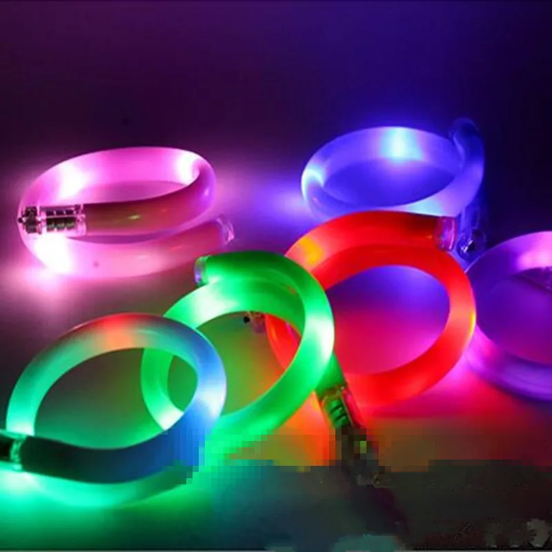 Soft Plastic LED Flashing Wristband Light Up Glow Bangle Bracelet Concert Cheer Props Dance Party Christmas Halloween | Дом и сад