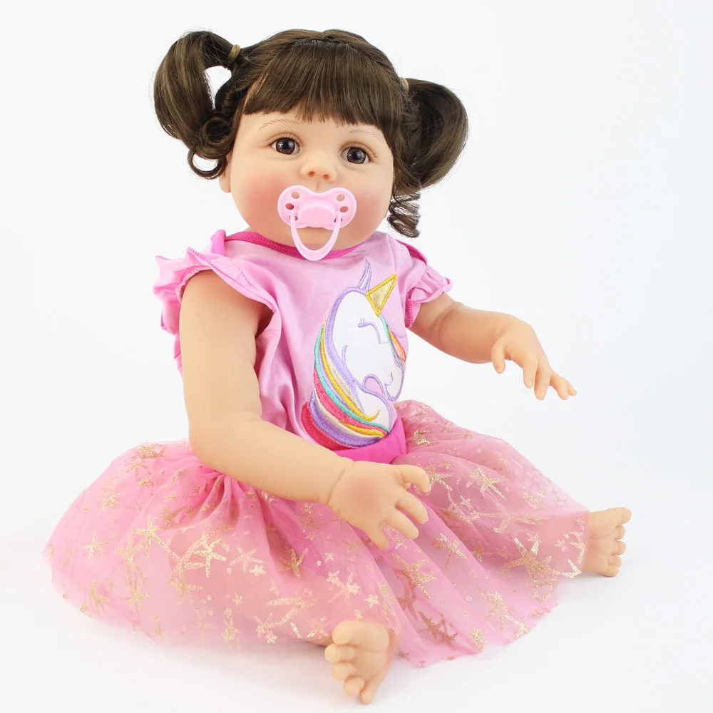 55cm Full Silicone Reborn Baby Doll ToyGirls Toy For Kids Realistic Newborn Princess Bebe Alive Birthday Gift Waterproof | Игрушки и