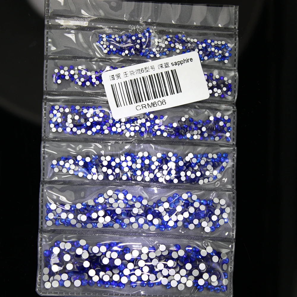 SAPPHIRE Новинка, 22 цвета, SS3-SS10, маленькие размеры, стразы для дизайна ногтей, Хрустальные стеклянные стразы для ногтей, 3D украшение для ногтей, драгоценные камни - Цвет: SAPPHIRE