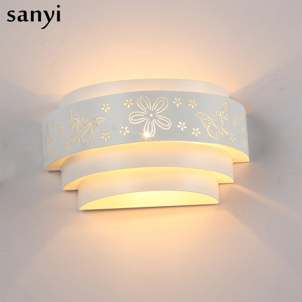 Современный настенный светильник минималистичный бабочка цветок резной