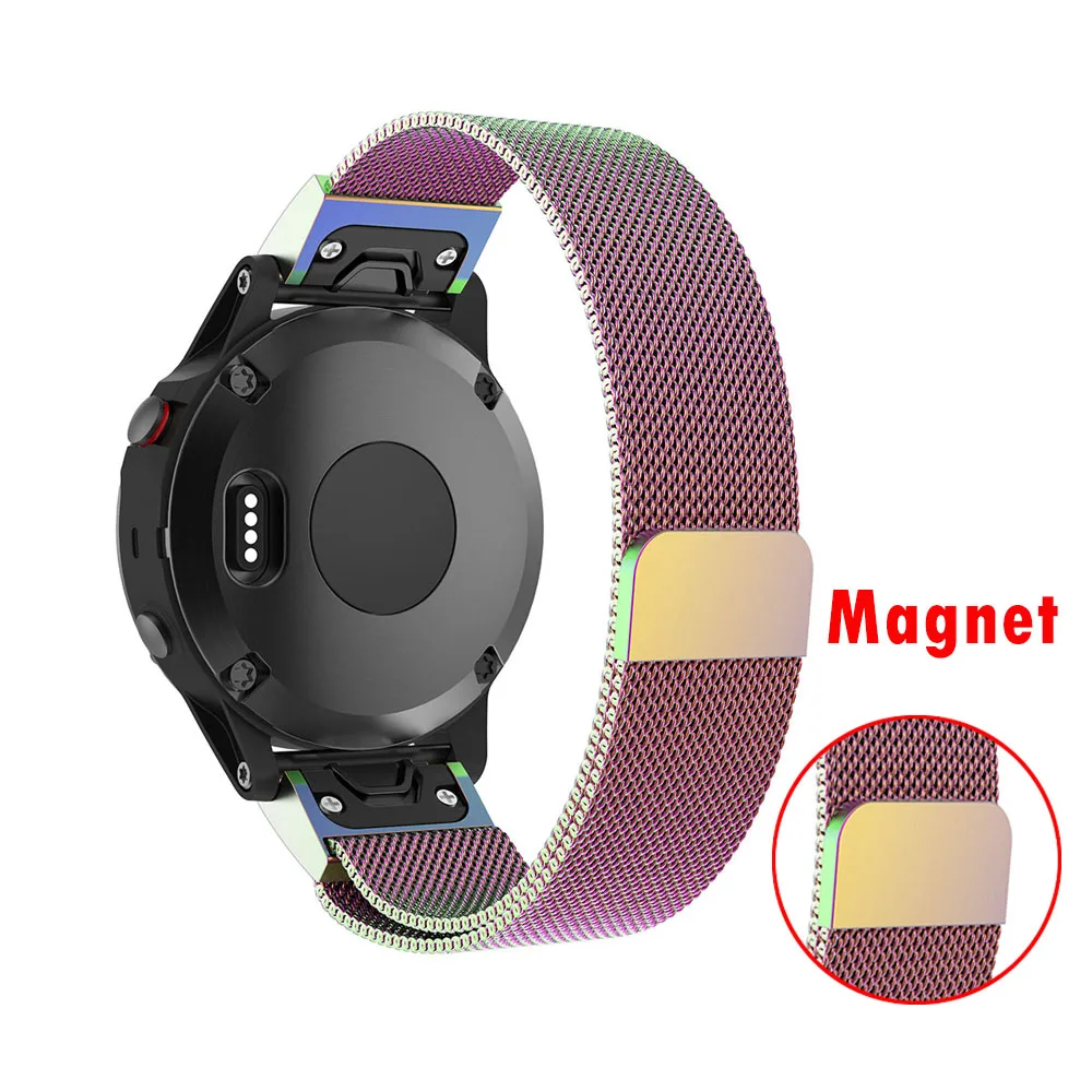 26 22 20 мм Quick Release Easy Fit миланские часы наручные ремешок для Garmin Fenix 5X5 5S 3 3HR S60 D2 Mk1 Смарт-часы для мужчин