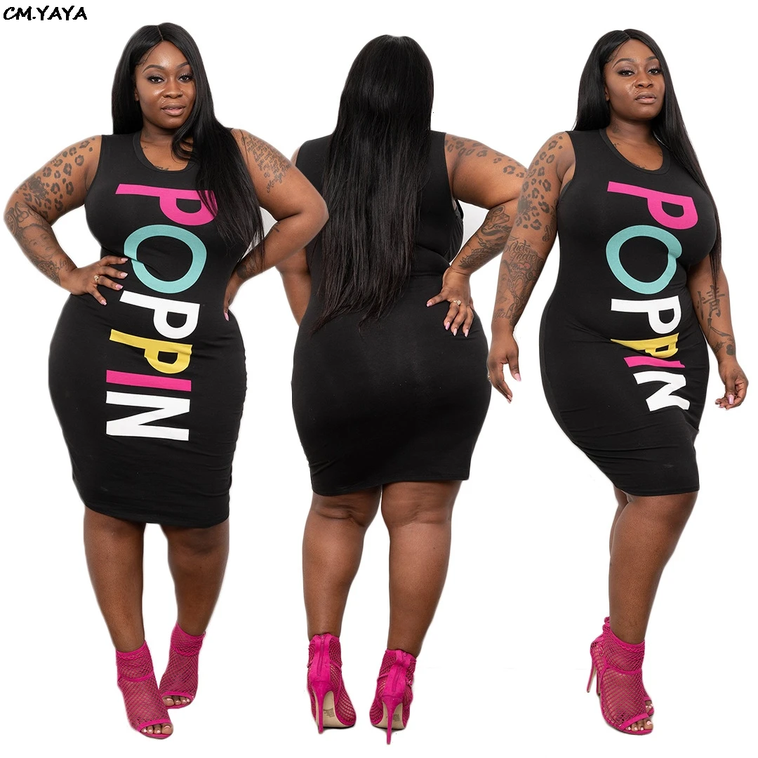 2019 summer new women letter print sleeveless o-neck knee length midi tank dress classic fashion female dresses vestidos J1721 | Женская