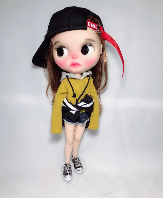 T02 X583 Blyth кукольные одежда 1/6 куклы аксессуары azone ручной работы желтая куртка
