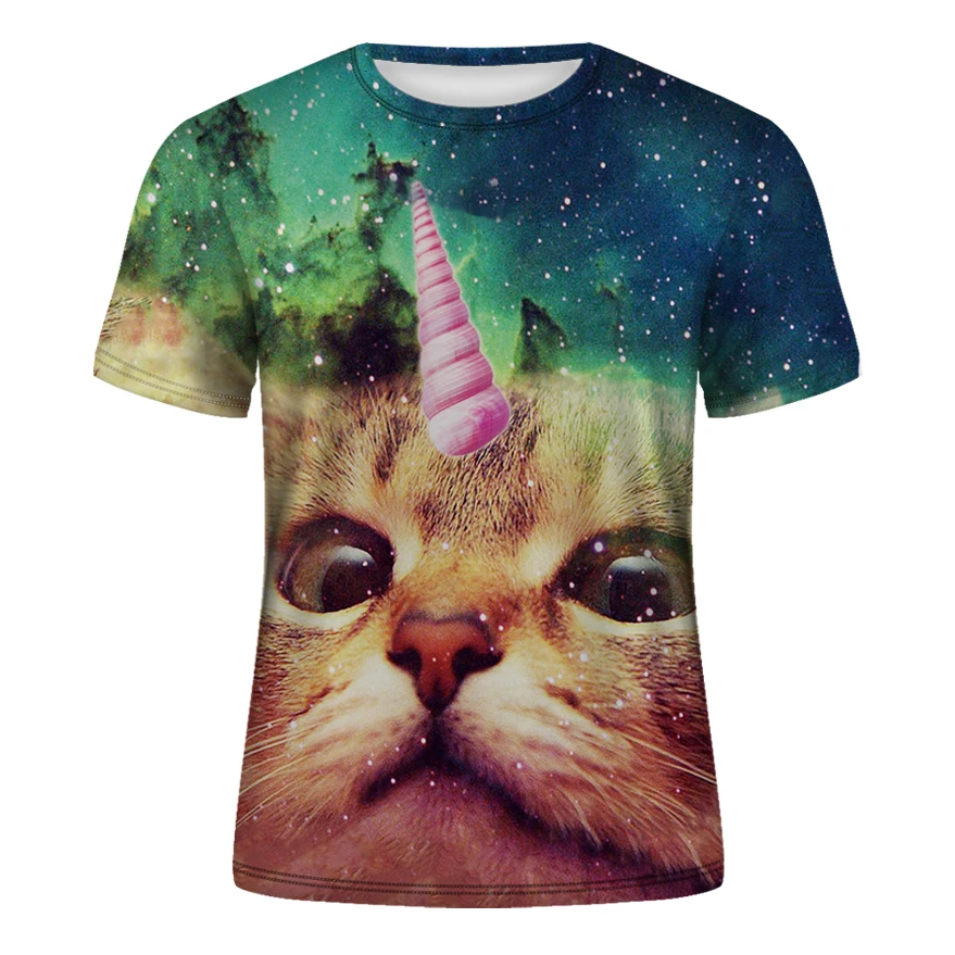 Мужская Повседневная футболка с короткими рукавами 3D рисунком животных и