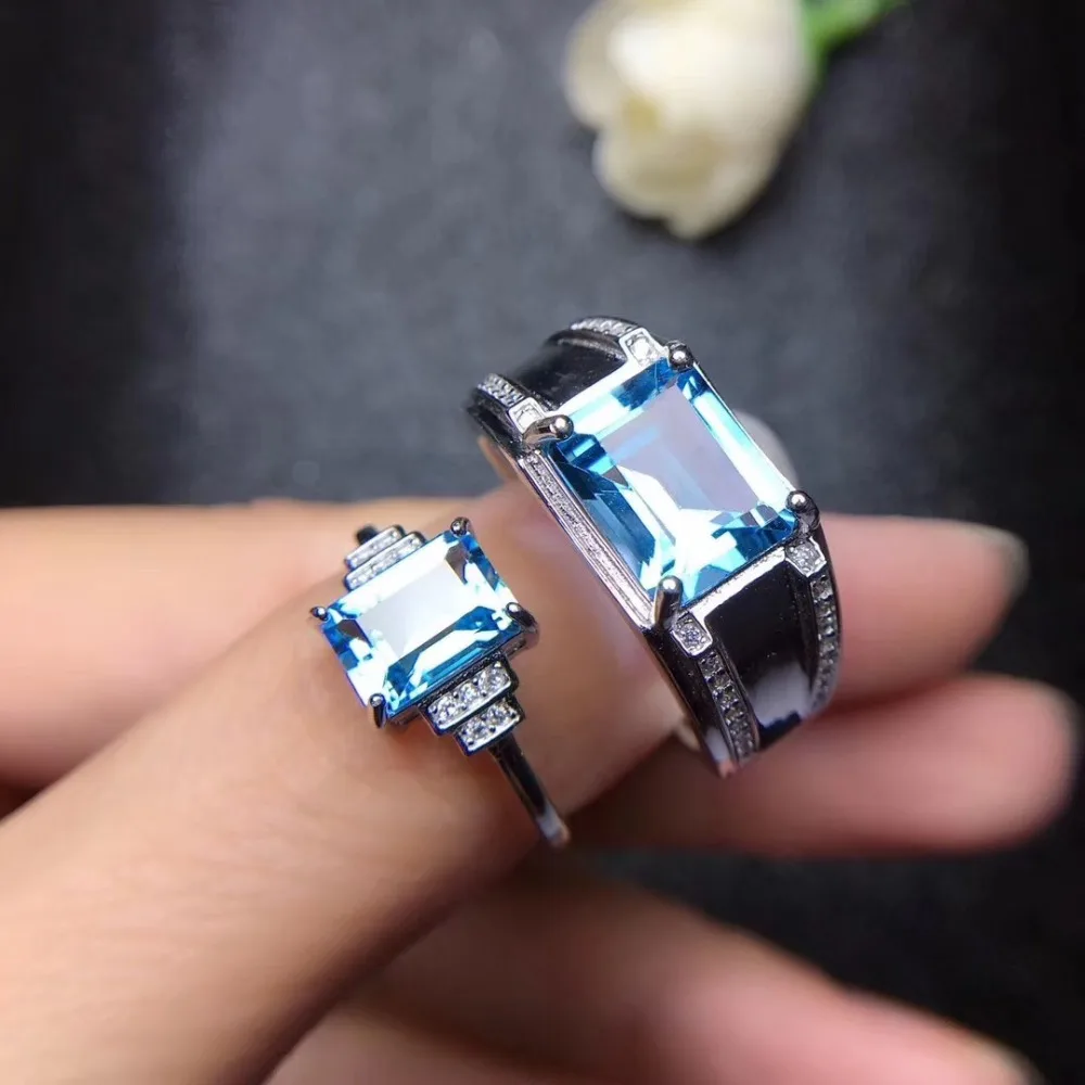 

Natural and Real Topaz Ring Engagement Wedding Couple Rings for Lover Natural Topaz Lover's Ring 925 sterling silver