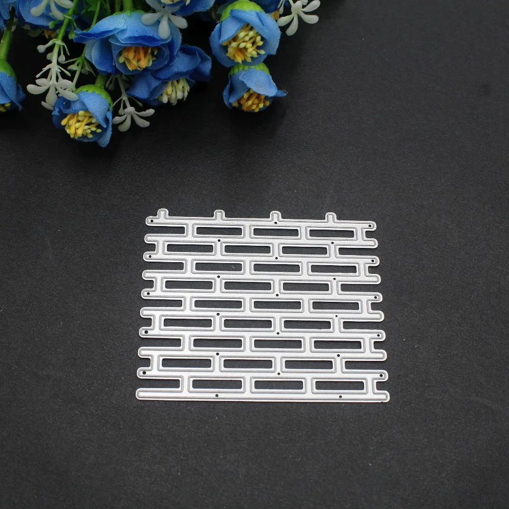 Металлические режущие штампы кирпичная стена фон бумажный забор ремесло рамка