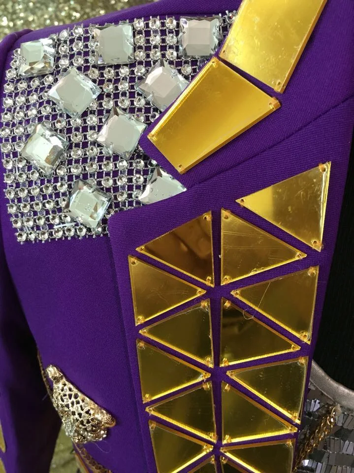 Мужской приталенный костюм с зеркалом для сцены пиджак певицы танцовщицы