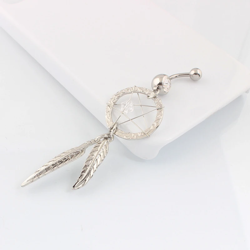 Ловец снов болтаются Горячие пирсинг пупка Кольца модные кольца ювелирные