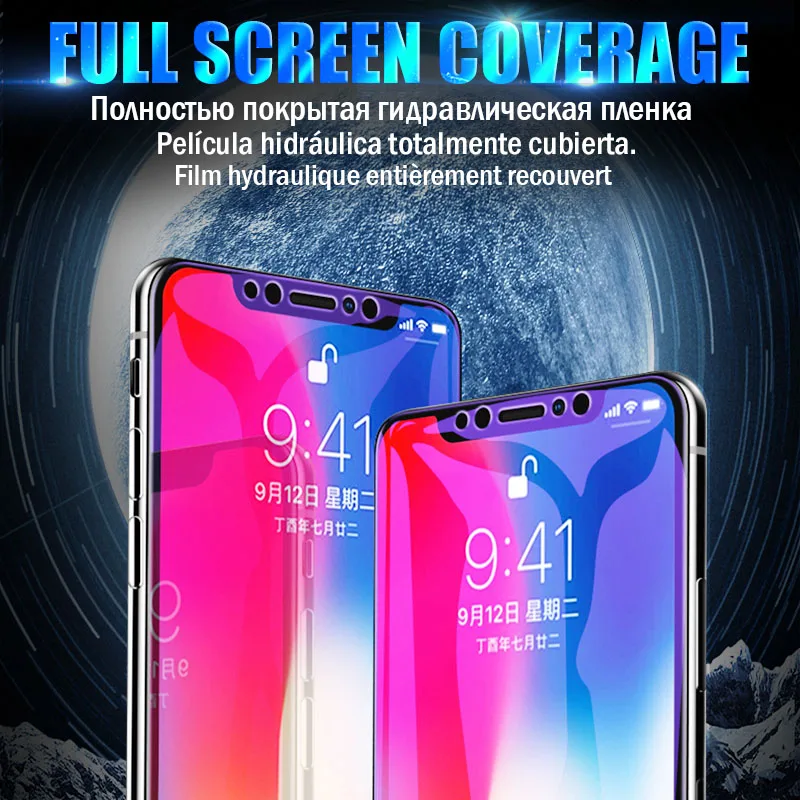 15D Гидрогелевая пленка для iPhone 7 8 XR 6 6S Защита экрана для iPhone 6 6S 8 7Plus 8Plus X XS Max Plus полное покрытие пленка не стекло