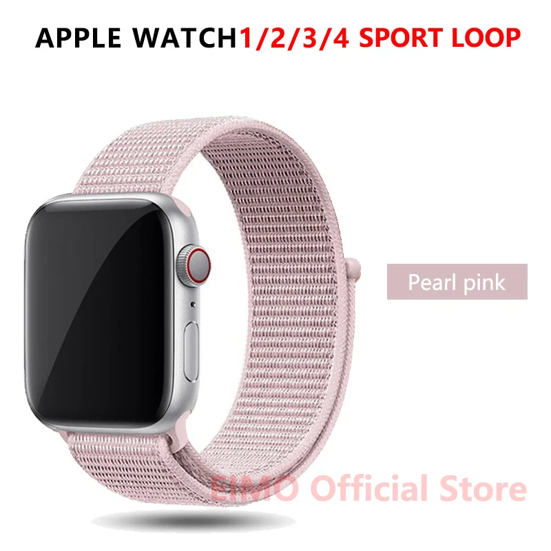 pearl pink Ремешок для apple watch band 44 мм correa apple watch 5 4 band 3 2 iwatch band 42 мм 38 мм 40 мм спортивный нейлоновый браслет - Цвет ремешка: pearl pink