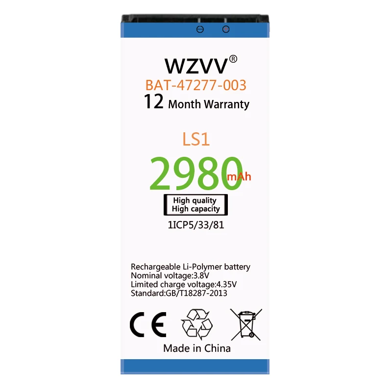 Wzvv 2980mAh Высококачественный литий-ионный аккумулятор LS1 для BlackBerry Z10 Z-10 STL100-2 LTE STL100-3