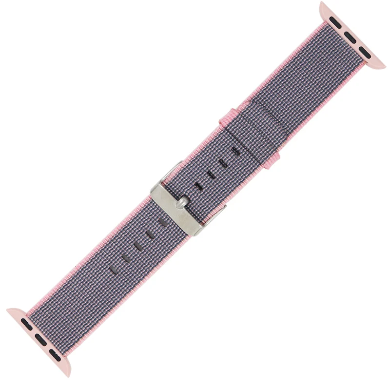 Ремешок nato для apple watch band apple watch 5 4 3 2 1 44 мм/40 мм 42 мм 38 мм iWatch ремешок для часов тканый нейлоновый браслет blet - Цвет ремешка: Bright pink