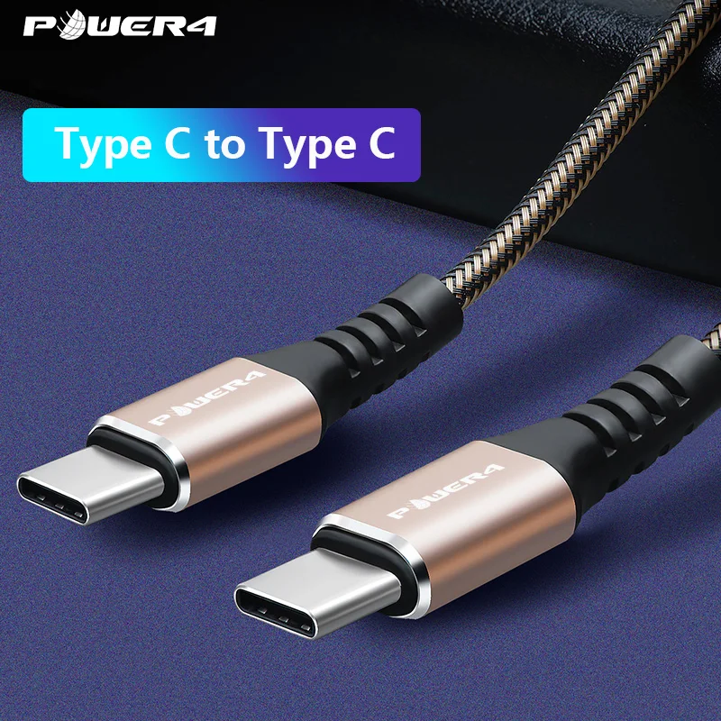 Оригинальный USB-кабель Power4 1 м 2 плетеный кабель USB Type-C для Macbook pro 3A PD быстрой