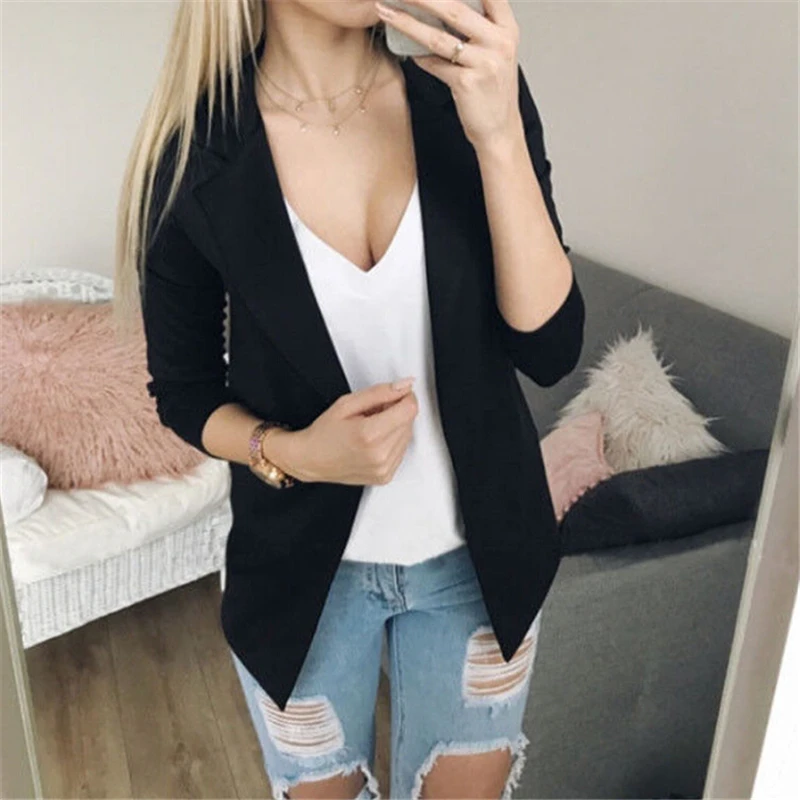 Новое поступление женские блейзеры для работы элегантные топы пальто и куртки с